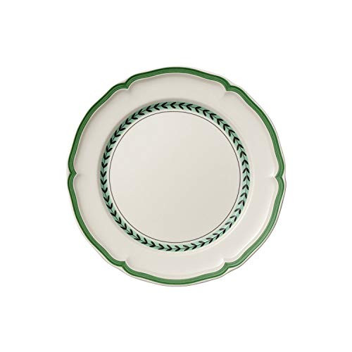 Villeroy Boch French Garden Green Line Dinner Plate 10-25 in Premium Porcelain White-Green Villeroy Boch French Garden Green Line Dinner Plate 10-25 in Premium Porcelain White-Green