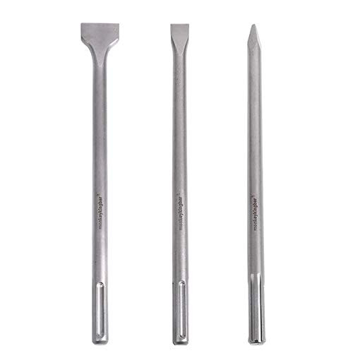 Monkey King Bar -Sds Max Bits Set Long 16 - Sds Chisel Bit-Masonry Drill Bits Set Suitable with All Brand of Sds Max Hammer Drills- Chisel Bit Sds Max-3pcs Point Chisel  Scaling Chisel  Flat Chisel