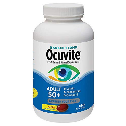 Bausch  Lomb Ocuvite Adult 50 Vitamin   Mineral Supplement with Lutein  Zeaxanthin  and Omega-3  Soft Gels 150 Count iiiIII
