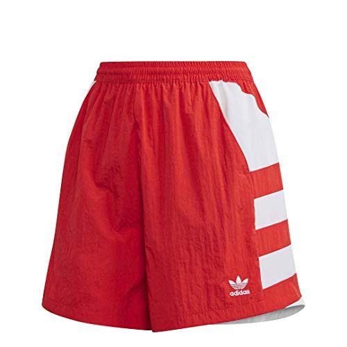 adidas Originals Women s Large Logo Shorts  Lush Red-White  L adidas Originals Women s Large Logo Shorts  Lush Red-White  L