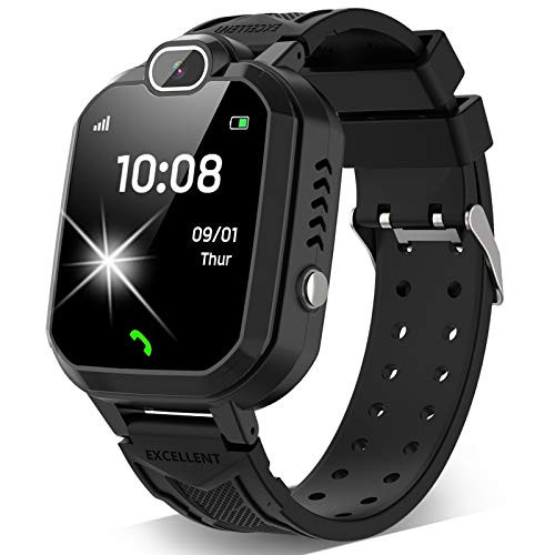 Kids Smart Watch for Boys Girls - Kids Smartwatch Phone with Calls 7 Games Music Player Camera Alarm Clock Calculator SOS Calendar Touch Screen Childrens Smart Watch for Kids Birthday GiftsBlack