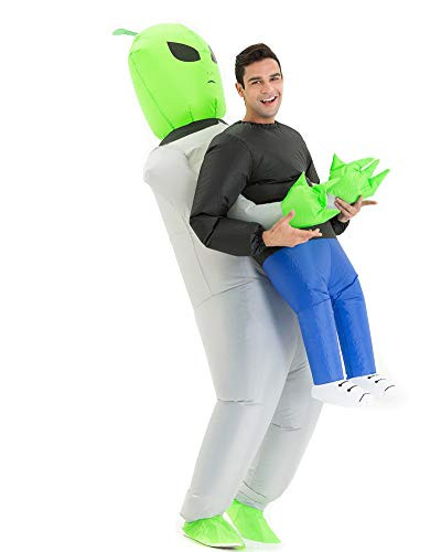 Hsctek Inflatable Alien Costume Adult Men Women  Inflatable Blow Up Costume Alien Abduction Costume Youth  Inflatable Alien Carrying Me Holding Man Halloween Costume Teen