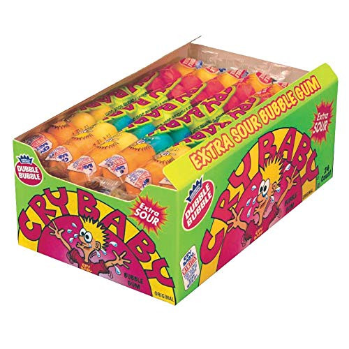 Cry Baby Extra Sour Bubble Gumballs  24 pack of 9-Gumball Tubes