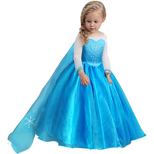 CQDY Princess Costumes Birthday Dress Up Snow Queen Cosplay Dancing Dress