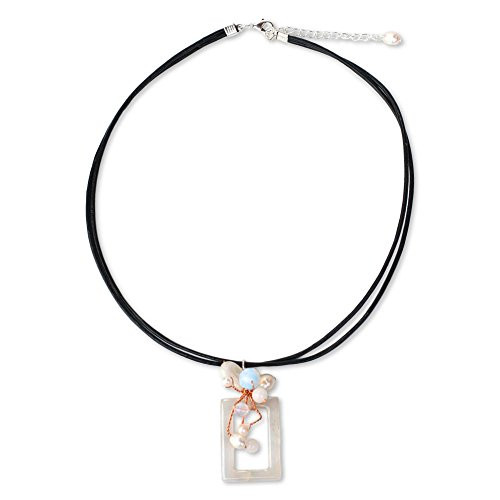 NOVICA Cultured Freshwater Pearl Agate Quartz and Moonstone Pendant Necklace Balloons NOVICA Cultured Freshwater Pearl Agate Quartz and Moonstone Pendant Necklace Balloons