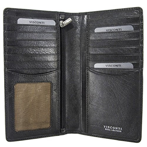 Visconti Tuscany 45 Secure RFID Blocking Genuine Leather Wallet Black