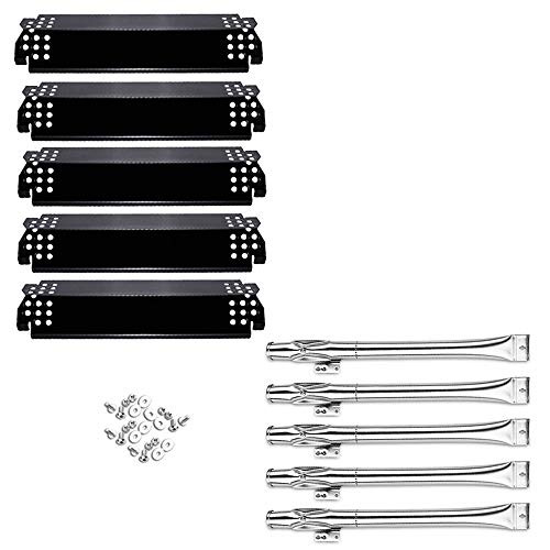 Uniflasy Grill Burner Heat Plates Shield for Home Depot Nexgrill 5 Burner 720-0888  720-0888N  4 Burner 720-0830H  5 Pack Grill Repair Part kit for Nexgrill Replacement Parts