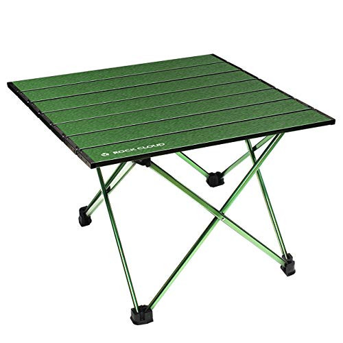 Rock Cloud Portable Camping Table Ultralight Aluminum Camp Table Folding Beach Table for Camping Hiking Backpacking Outdoor Picnic  Size L  Green