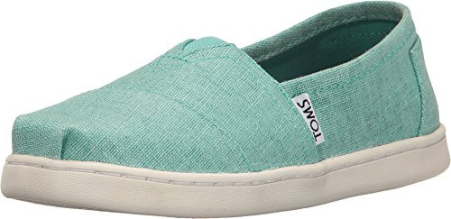 TOMS Kids Girl s Seasonal Classics Little Kid-Big Kid Turquoise Coated Linen 3 Little Kid