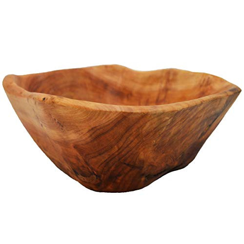 YUZENET Wooden Bowl Natural Root Wood Crafts Bowl  Hand Carved Salad and Fruit Serving Bowl 10-12