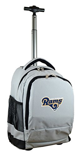Denco NFL Los Angeles Rams Wheeled Backpack  19-inches  Grey
