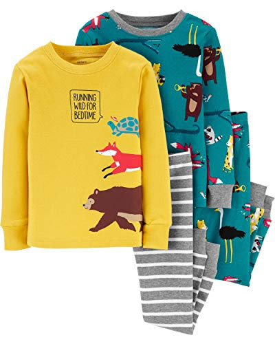 Carter s Boys 4-Piece Snug Fit Cotton PJs Running Wild  2T