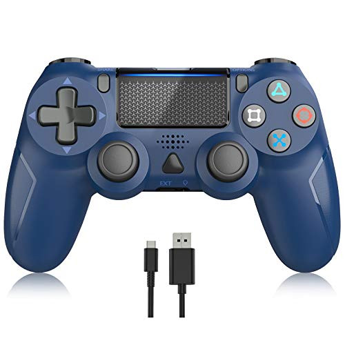 Wireless Controller for Playstation 4  PS4 Remote Gamepad Joystick for PS4 Pro PS4 Slim with Dual Vibration 6-axis Gyro Sensor Audio Function Blue