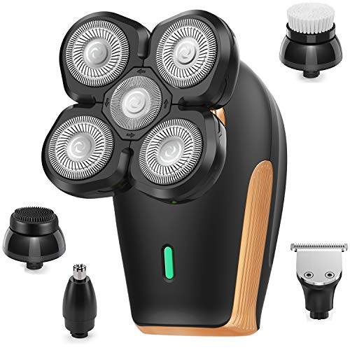 Sovob Electric Shavers for Men Bald Head Shaver Mens Electric Shaving Razors Waterproof Wet Dry Rotary Shaver Rechargeable Grooming Kit with Nose Hair Trimmer Facial Cleansing Brush Clippers Sovob Electric Shavers for Men Bald Head Shaver Mens Electric Shaving Razors Waterproof Wet Dry Rotary Shaver Rechargeable Grooming Kit with Nose Hair Trimmer Facial Cleansing Brush Clippers