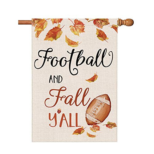 Bonsai Tree Fall House Flag 28 x 40 Inch  Large Double Sided Premium Burlap Fall Yard Flag for Outdoor Decoration