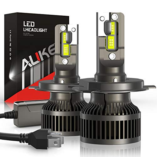 au-kee H4 LED Headlight Bulb Fanless 9003 High Low Beam 10000LM 6000K White CSP Chips Conversion Kit
