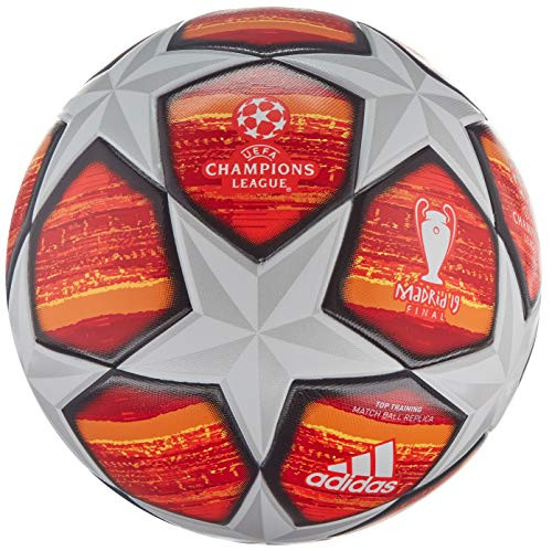 adidas UCL Finale Madrid Soccer Ball White-Active Red-Scarlet-Solar Red Bottom  Bright Orange-Sol