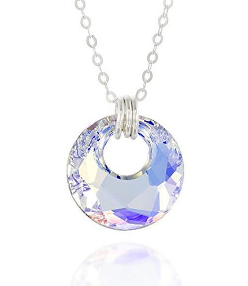 Stera Jewelry 925 Sterling Silver Necklace Made with Swarovski AB Crystal Pendant 18 4 Inches Stera Jewelry 925 Sterling Silver Necklace Made with Swarovski AB Crystal Pendant 18 4 Inches