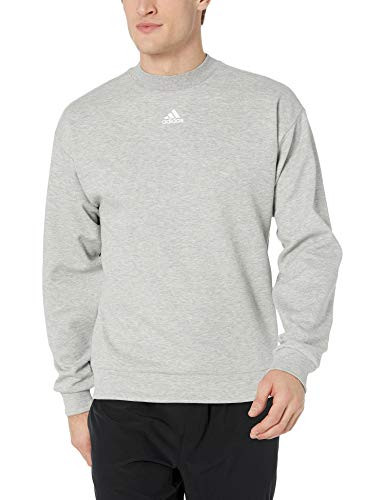adidas Men s Must Haves 3-Stripes Crew Medium Gray Heather-White X-Large