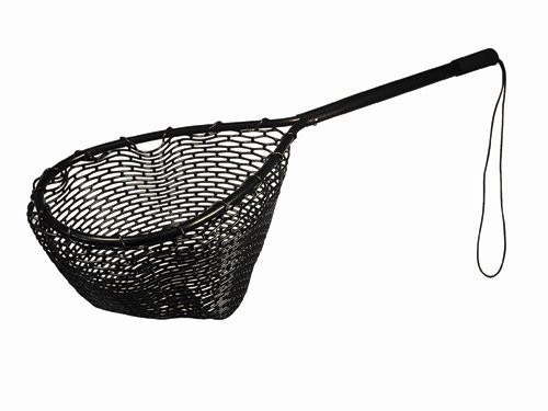 Frabill Tear Drop Trout Net with 24-Inch Fixed EVA Handle Rubber Net  12 x 16-Inch  Black  Premium Landing Net