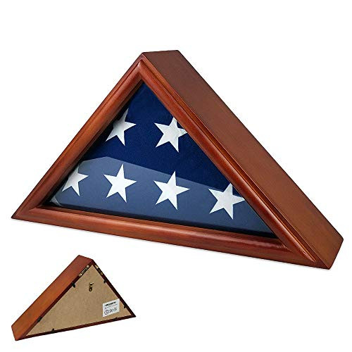 AtSKnSK 3 x5  Flag Display Case Box Not for Burial Funeral Flag  Solid Wood