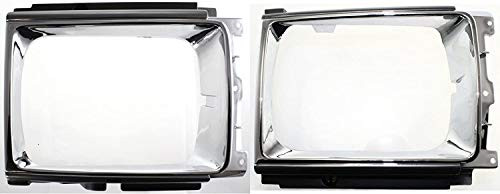 I-Match Auto Parts Left Driver and Right Passenger Side Headlamp Door Bezel Replacement For 86-89 Toyota 4RUNNER 4WD TO2512107 TO2513109 630-50077AL 630-50077A Chrome Set of 2