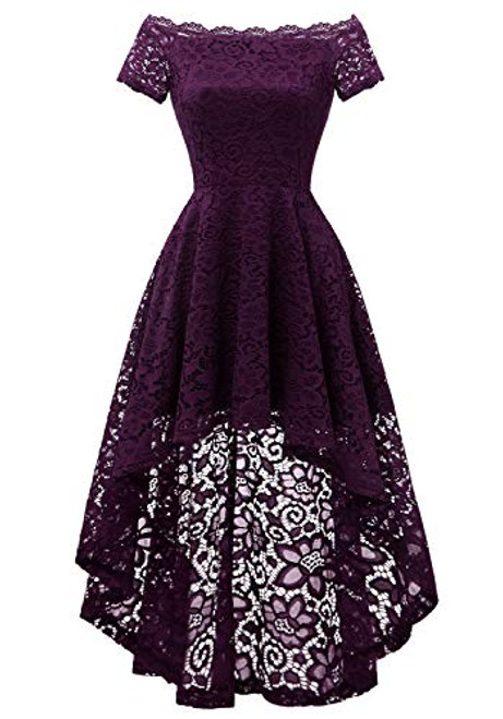 Dressystar Women s Lace Cocktail Dress Hi-Lo Off Shoulder Bridesmaid Swing Formal Party Dress 0042 Grape M Dressystar Women s Lace Cocktail Dress Hi-Lo Off Shoulder Bridesmaid Swing Formal Party Dress 0042 Grape M