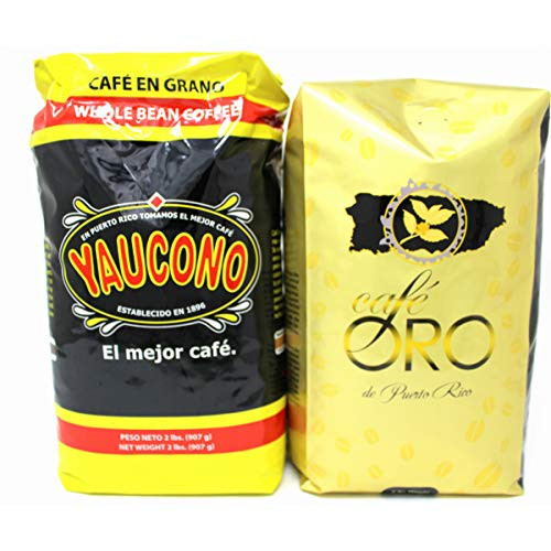 Puerto Rican Coffee Beans Combo - Cafe Yaucono 2lb   Cafe Oro 2lb - Roasted Coffee Beans