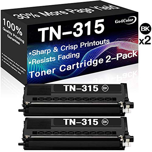 2-Pack Black Compatible TN315 TN315BK Toner Cartridge TN310BK Used for Brother MFC-9970CDW 9560CDW 9460CDN HL-L4570CDWT 4570CDW 4150CDN 4140CN by Go4Color 2-Pack Black Compatible TN315 TN315BK Toner Cartridge TN310BK Used for Brother MFC-9970CDW 9560CDW 9460CDN HL-L4570CDWT 4570CDW 4150CDN 4140CN by Go4Color