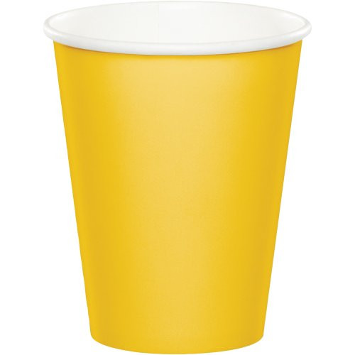 Creative Converting 240 Count Case Touch of Color Paper Hot-Cold Cups  9 oz  School Bus Yellow