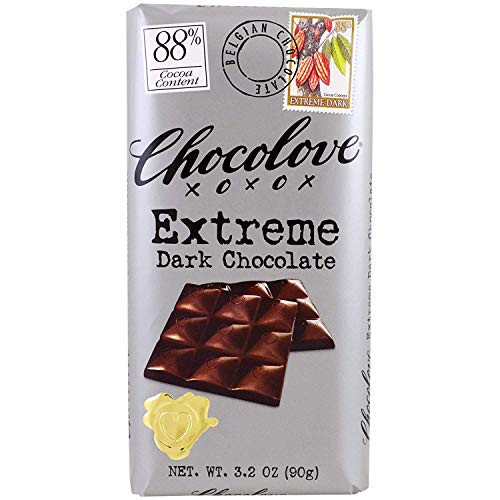 Chocolove Extreme Dark Chocolate Bar  88  Cocoa Content  3-2 Ounce Pack of 12