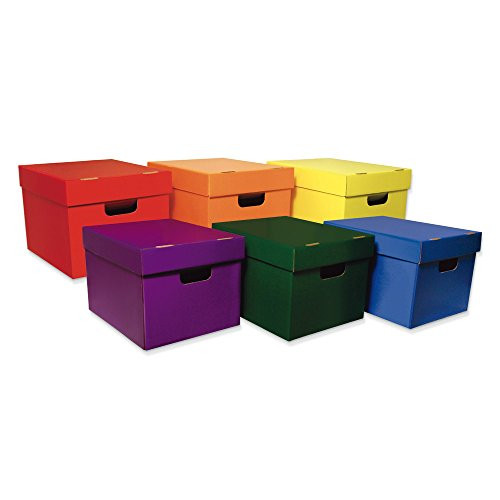 Classroom Keepers Storage Totes, 6 Assorted Colors, 10-1/8"H x 12-1/4"W x 15-1/4"D, 6 Pieces