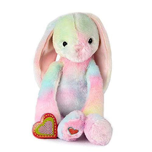 My Babys Heartbeat Bear Recordable Teddy Bear with 20 sec Heart Voice Recorder  Vintage Tie Dye Bunny