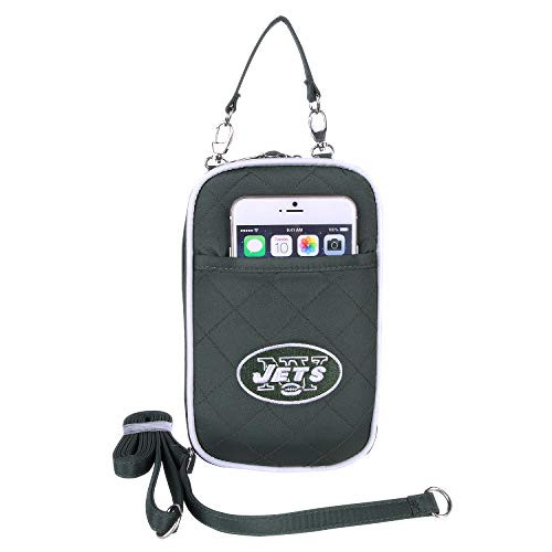 NFL New York Jets Women s Crossbody Bag Quilt-Embroidered Logo-Fits All Phones by Little Earth NFL New York Jets Women s Crossbody Bag Quilt-Embroidered Logo-Fits All Phones by Little Earth