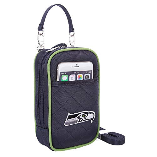NFL Seattle Seahawks Women s Crossbody Bag Quilt-Embroidered Logo-Fits All Phones by Little Earth NFL Seattle Seahawks Women s Crossbody Bag Quilt-Embroidered Logo-Fits All Phones by Little Earth