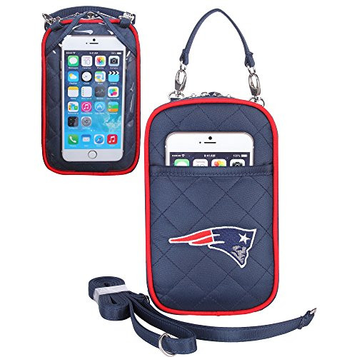NFL New England Patriots Women s Crossbody Bag Quilt-Embroidered Logo-Fits All Phones by Little Earth NFL New England Patriots Women s Crossbody Bag Quilt-Embroidered Logo-Fits All Phones by Little Earth