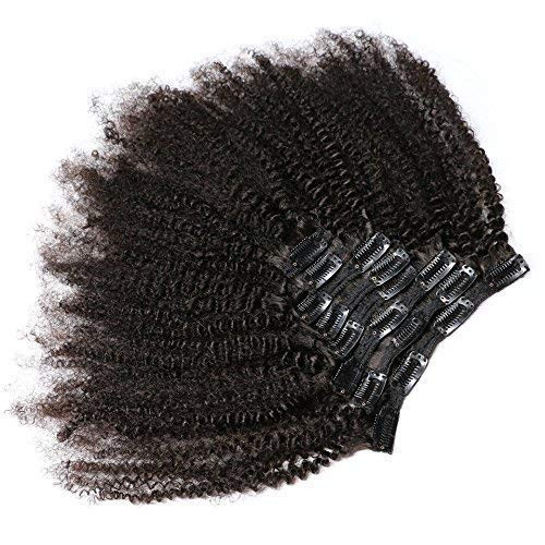 KeLang Hair African American Afro Kinky Curly Clip In Human Hair Extensions Brazilian Virgin Hair Natural Color 4B 4C Afro Kinky Curly Clip Ins 10inch 7pcs-lot 120gram-set