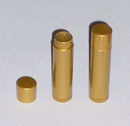 100 New Empty GOLD Lip Balm Tubes - 0-15oz Chapstick containers