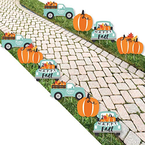 Big Dot of Happiness Happy Fall Truck - Lawn Decorations - Outdoor Harvest Pumpkin Party Yard Decorations - 10 Piece Big Dot of Happiness Happy Fall Truck - Lawn Decorations - Outdoor Harvest Pumpkin Party Yard Decorations - 10 Piece