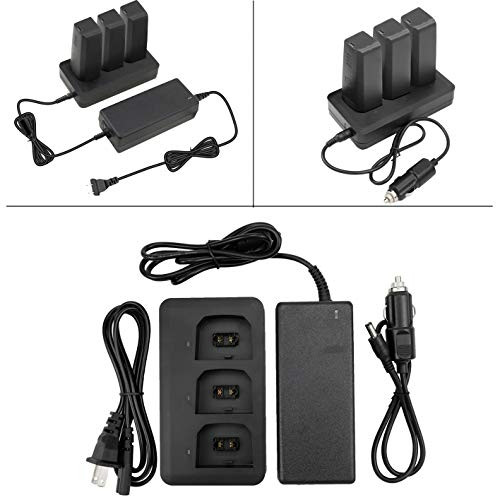 LEMONPET ANAFI Battery Charger, 3 in 1 Intelligent Multi Battery Charger - Charge 3 Batteries / 2 USB Ports Simultaneously / One Car Charge Port for Parrot Anafi Drone Accessories