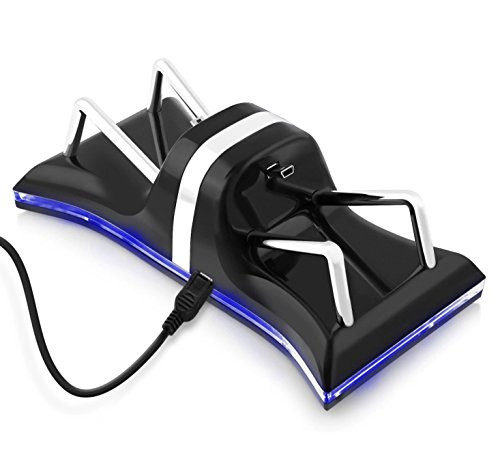 Beastron Dual USB Charger Station Dock for Sony PS3 Controller  Dual Charging Back Stand Docking Station with LED Light Indicator  Compatible with Playstation 3 PS3  Black