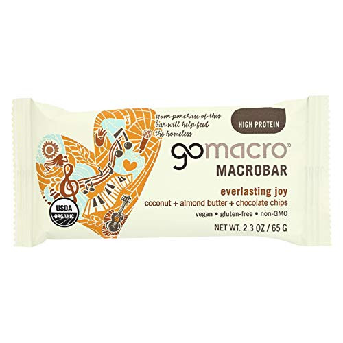 Gomacro Organic Macrobar - Coconut Almond Butter and Chocolate Chips - Case of 12 - 2-3 oz- Gomacro Organic Macrobar - Coconut Almond Butter and Chocolate Chips - Case of 12 - 2-3 oz-