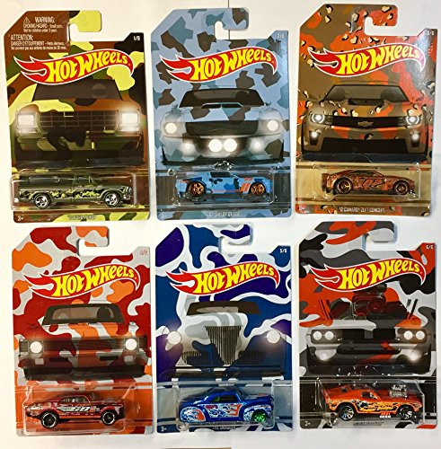 Hot Wheels Exclusive Camouflage Set of 6 Die-Cast Cars