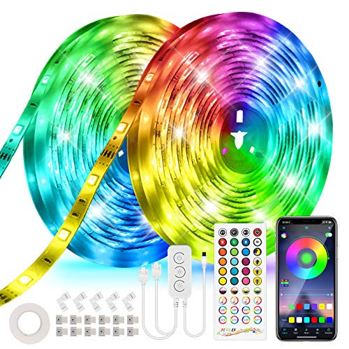 65-6ft LED Strip Lights Ultra-Long 5050 600 LEDs Color Changing Light Strips Music Sync Smart Bluetooth APP Control IR Remote Control RGB LED Strip Lights for Bedroom Kitchen Party Home Decor 65-6ft LED Strip Lights Ultra-Long 5050 600 LEDs Color Changing Light Strips Music Sync Smart Bluetooth APP Control IR Remote Control RGB LED Strip Lights for Bedroom Kitchen Party Home Decor