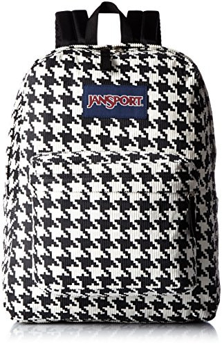 JanSport Mens Classic Mainstream High Stakes Backpack - White Black Houndstooth Corduroy - 16-7H X 13W X 8-5D
