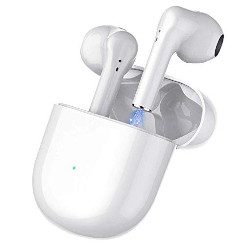 Wireless Earbuds Bluetooth 5-0 Headphones Built in Mic with Noise Cancelling Function 3D Stereo Earbuds with Charging Case IPX5 Waterproof Sports Headsets for Apple Airpods-iPhone-Android