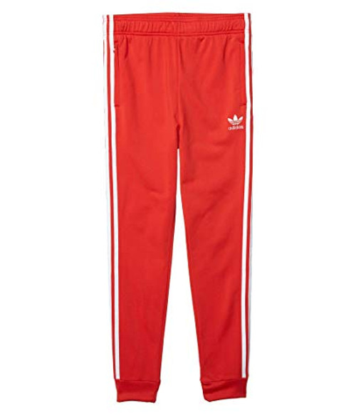 adidas Originals Kids Superstar Tracksuit Pants  Lush Red-White  XL adidas Originals Kids Superstar Tracksuit Pants  Lush Red-White  XL