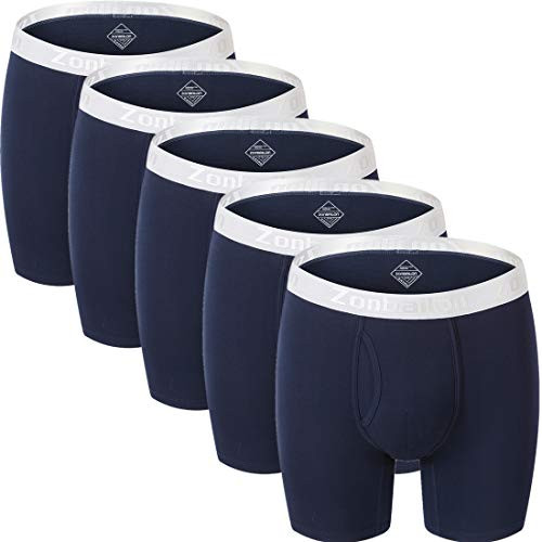 ZONBAILON Mens Boxer Briefs Underpants 6  Long Long Boobam Fiber Athletic Underwear for Men 48 50 3X-Large