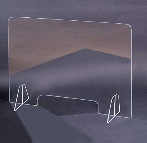 Sneeze Guard Shield  Productive Panel Shield for Counter  Desk  Reception Table 32X24 Impact Resistant Plexiglass Sneeze Shield for Business Cashier Counters and Restaurants