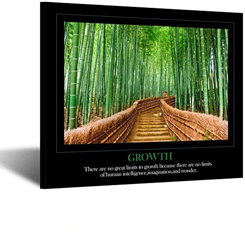 Kreative Arts Motivational Self Positive Office Quotes Inspirational Bamboo Growth Poster Canvas Prints Wall Art for Walls Decoration 20x24inch Growth